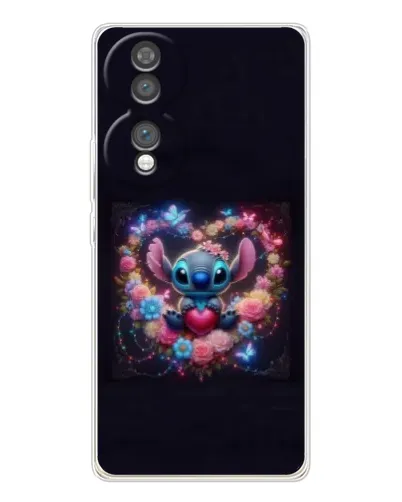 Чехол для Huawei Honor 70 с картинкой «Stitch в цветах»