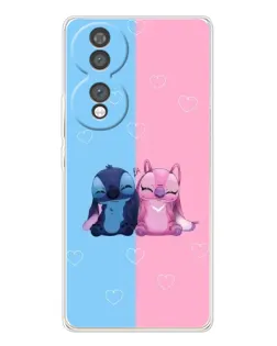 Чехол для Huawei Honor 70 с картинкой «Stitch и Angel Love»