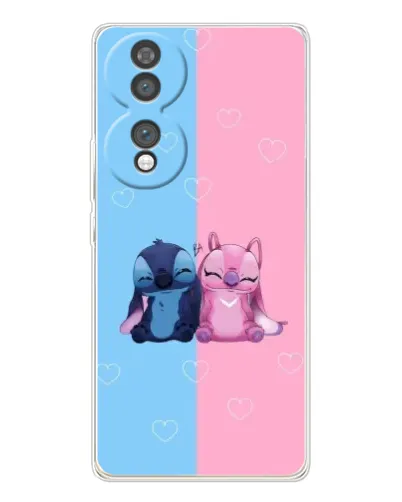 Чехол для Huawei Honor 70 с картинкой «Stitch и Angel Love»