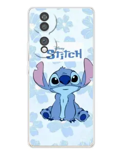 Чехол для Huawei Honor 70 с картинкой «Stitch среди цветов»