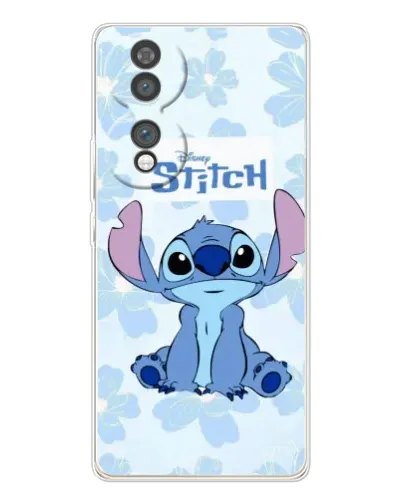 Чехол для Huawei Honor 70 с картинкой «Stitch среди цветов»