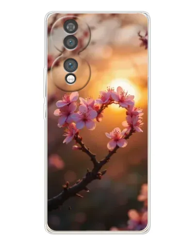 Чохол для Huawei Honor 70 з картинкою «Рожевий цвіт сердечко на тлі заходу» Чохол для Huawei Honor 70 з картинкою «Рожевий цвіт сердечко на тлі заходу»