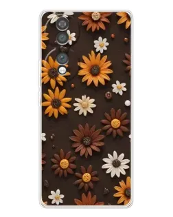 Чохол для Huawei Honor 70 з картинкою «Візерунок з маленьких соняшників»