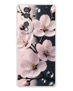 Чохол для Huawei Honor 70 з картинкою «Ніжня сакура та краплі»