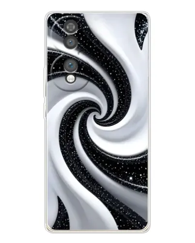 Чехол для Huawei Honor 70 с картинкой «Черно-белая спираль»