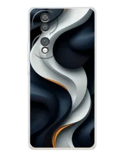 Чехол для Huawei Honor 70 с картинкой «Объемные черно-белые ленты»