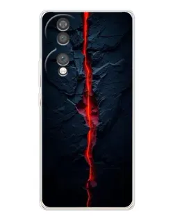 Чехол для Huawei Honor 70 с картинкой «Kрасная лавовая трещина»