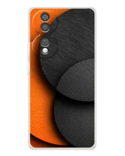 Чехол для Huawei Honor 70 с картинкой «Геометрия оранжевых кругов»