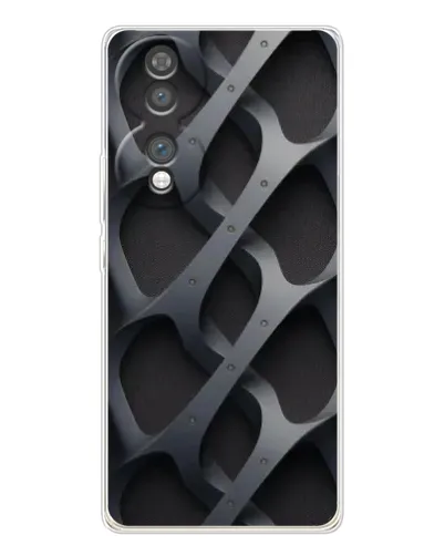 Чехол для Huawei Honor 70 с картинкой «Объемное серое плетение»