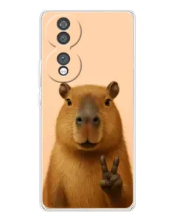 Чехол для Huawei Honor 70 с картинкой «Капибара виктория»