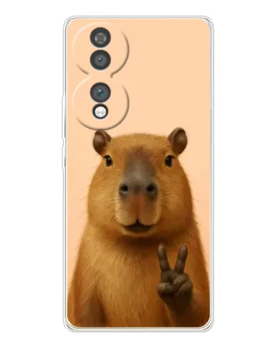 Чехол для Huawei Honor 70 с картинкой «Капибара виктория»