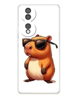 Чехол для Huawei Honor 70 с картинкой «Капибара в очках»