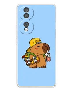 Чехол для Huawei Honor 70 с картинкой «Капибара на скейте»