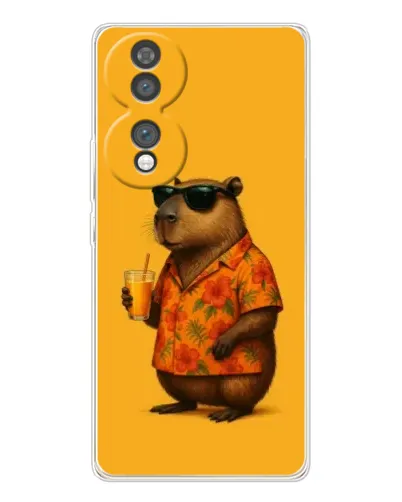 Чехол для Huawei Honor 70 с картинкой «Капибара на отдыхе»