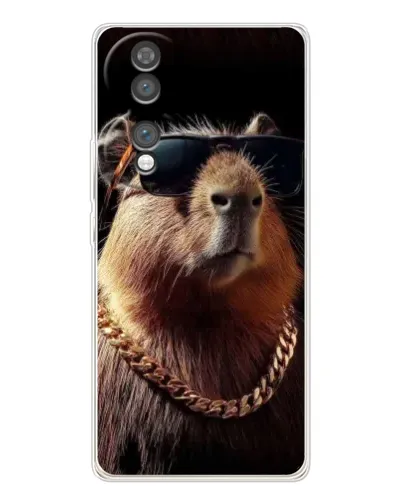 Чехол для Huawei Honor 70 с картинкой «Капибара золотая цепь»