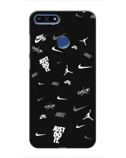 Чехол для Huawei Honor 7A Pro с картинкой «Nike Black Pattern»