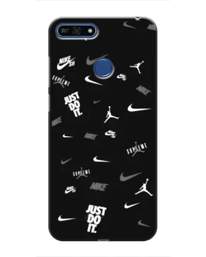Чехол для Huawei Honor 7A Pro с картинкой «Nike Black Pattern»