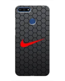 Чехол для Huawei Honor 7A Pro с картинкой «Nike — карбоновая сетка»