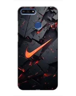 Чехол для Huawei Honor 7A Pro с картинкой «Nike — эффект разломов»