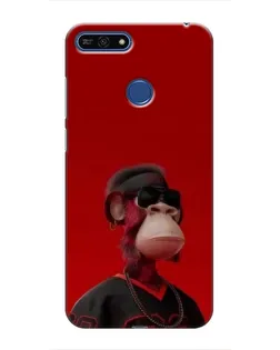 Чехол для Huawei Honor 7A Pro с картинкой «Bored Ape в красном»