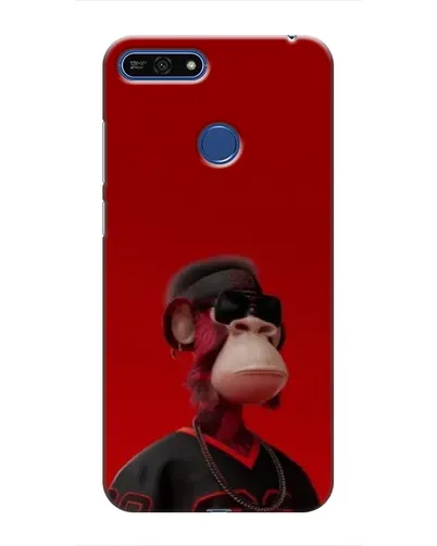 Чехол для Huawei Honor 7A Pro с картинкой «Bored Ape в красном»