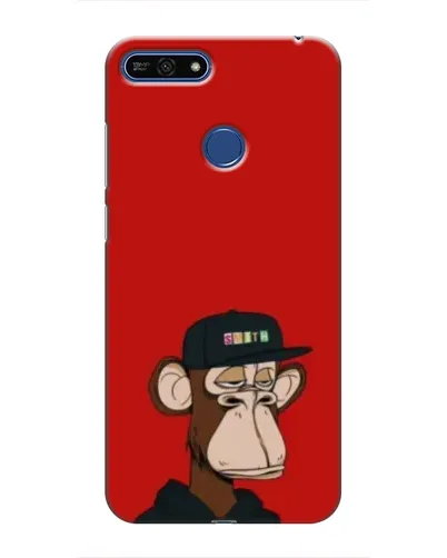 Чехол для Huawei Honor 7A Pro с картинкой «Bored Ape — красный фон»