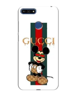 Чехол для Huawei Honor 7A Pro с картинкой «Микки Маус Gucci — полосы»