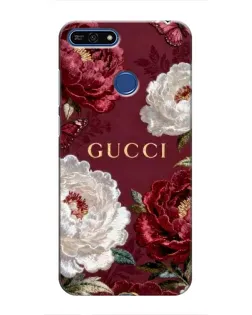 Чехол для Huawei Honor 7A Pro с картинкой «Gucci — бордовые розы»