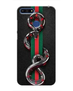 Чехол для Huawei Honor 7A Pro с картинкой «Gucci — змея на полосе»