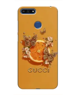 Чехол для Huawei Honor 7A Pro с картинкой «Gucci — золотые бабочки»