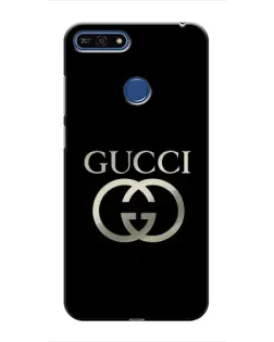 Чехол для Huawei Honor 7A Pro с картинкой «Gucci — золото на черном»