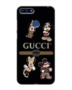 Чехол для Huawei Honor 7A Pro с картинкой «Gucci — герои Disney и монограмма»