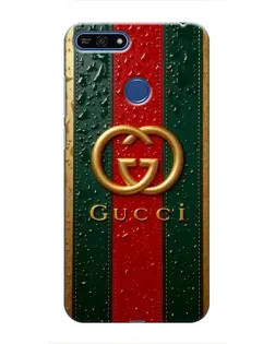 Чехол для Huawei Honor 7A Pro с картинкой «Gucci — фирменная полоса и золото»