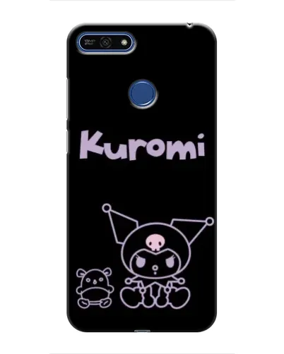 Чехол для Huawei Honor 7A Pro с картинкой «Kuromi — черный минимализм»