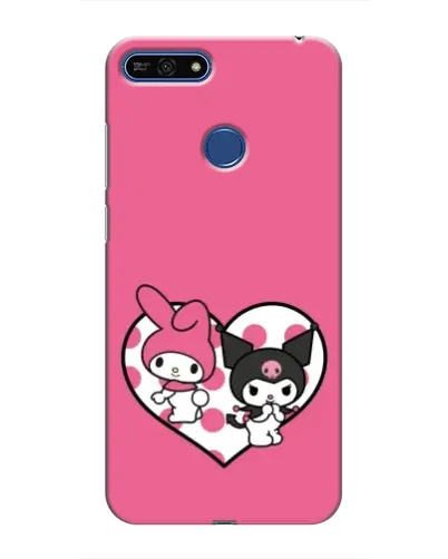 Чехол для Huawei Honor 7A Pro с картинкой «Kuromi и My Melody»