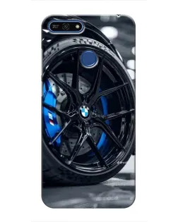 Чехол для Huawei Honor 7A Pro с картинкой «Колесо BMW вблизи»