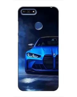Чехол для Huawei Honor 7A Pro с картинкой «Голубая BMW M4»