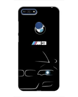 Чехол для Huawei Honor 7A Pro с картинкой «Минималистичный принт BMW M3»