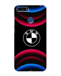 Чехол для Huawei Honor 7A Pro с картинкой «Логотип BMW и неоновые дуги»
