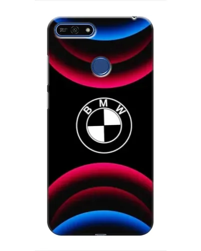 Чехол для Huawei Honor 7A Pro с картинкой «Логотип BMW и неоновые дуги»