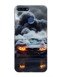 Чехол для Huawei Honor 7A Pro с картинкой «BMW в дыму»