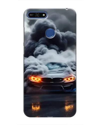 Чехол для Huawei Honor 7A Pro с картинкой «BMW в дыму»