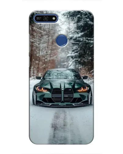 Чехол для Huawei Honor 7A Pro с картинкой «BMW в зимнем лесу»