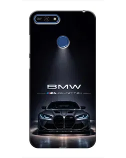 Чехол для Huawei Honor 7A Pro с картинкой «BMW сквозь ночной город»