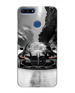 Чехол для Huawei Honor 7A Pro с картинкой «BMW — акварельный дрифт»