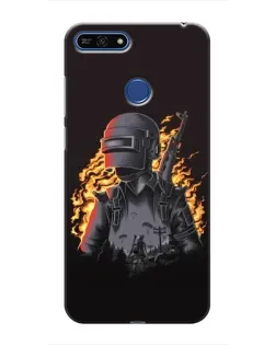 Чехол для Huawei Honor 7A Pro с картинкой «PUBG — огненный силуэт»