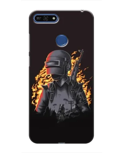 Чехол для Huawei Honor 7A Pro с картинкой «PUBG — огненный силуэт»