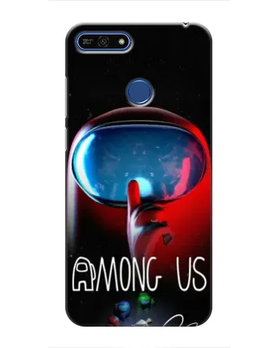 Чехол для Huawei Honor 7A Pro с картинкой «Красный импостер — макро»