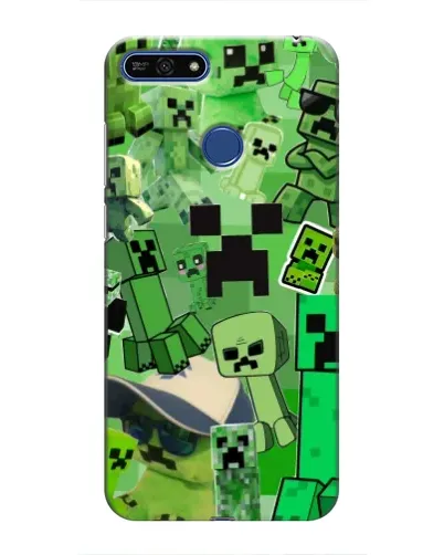 Чехол для Huawei Honor 7A Pro с картинкой «Криперы Minecraft»