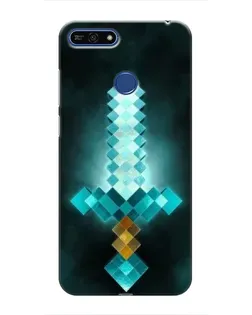 Чехол для Huawei Honor 7A Pro с картинкой «Алмазный меч неон»